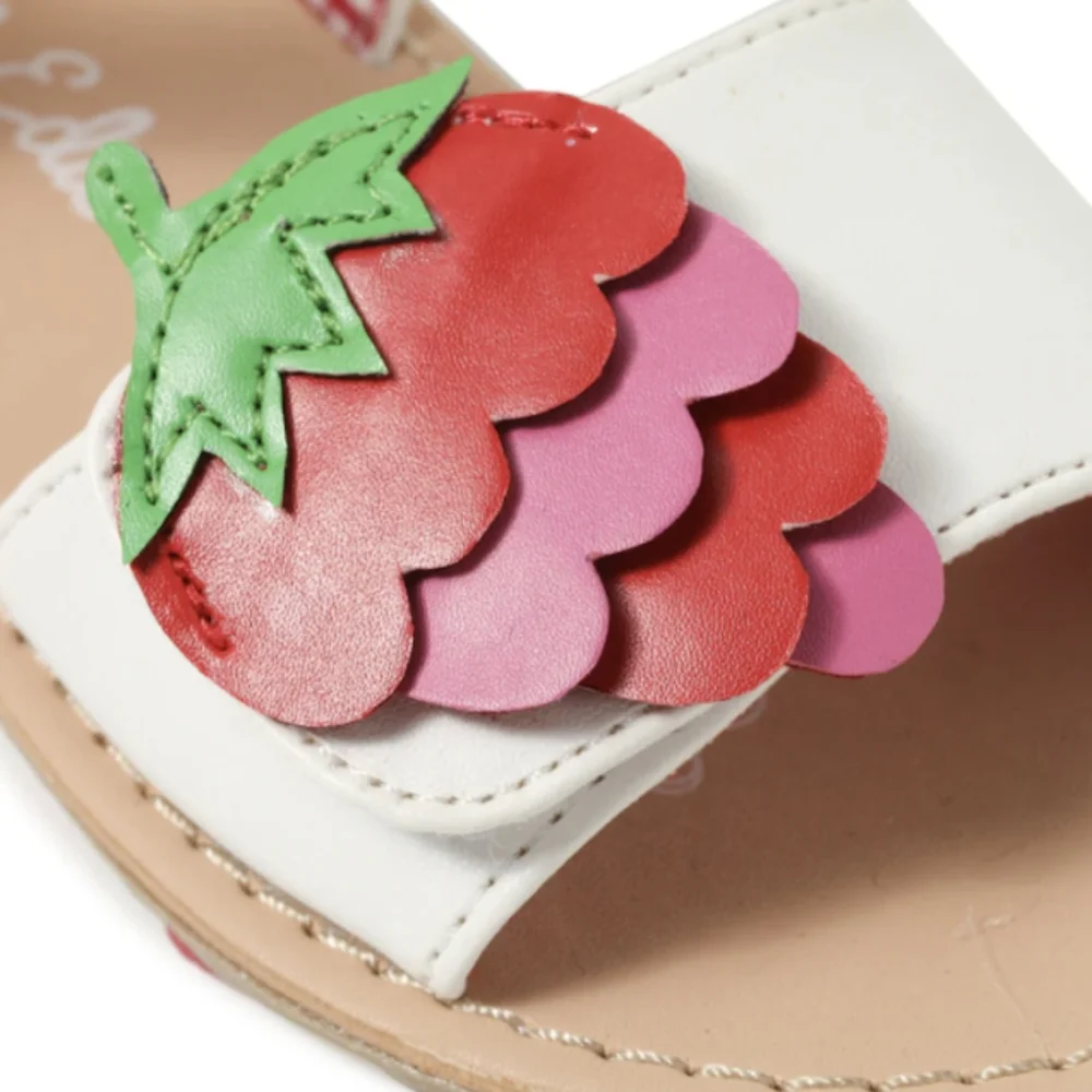 NIB Olive & Edie Lil' Sweetie Sandal Strawberry Appliqué Shoe Size 8T